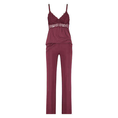 Vera Lace Pyjama Set, Red