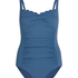 Shaping Scallop Swimsuit, Blue