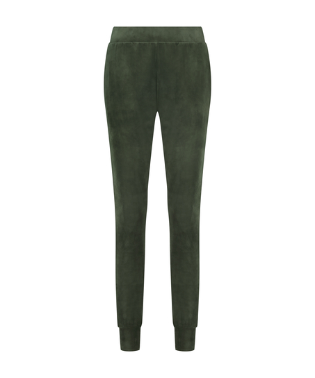 Tall Velours Jogging Bottoms, Green