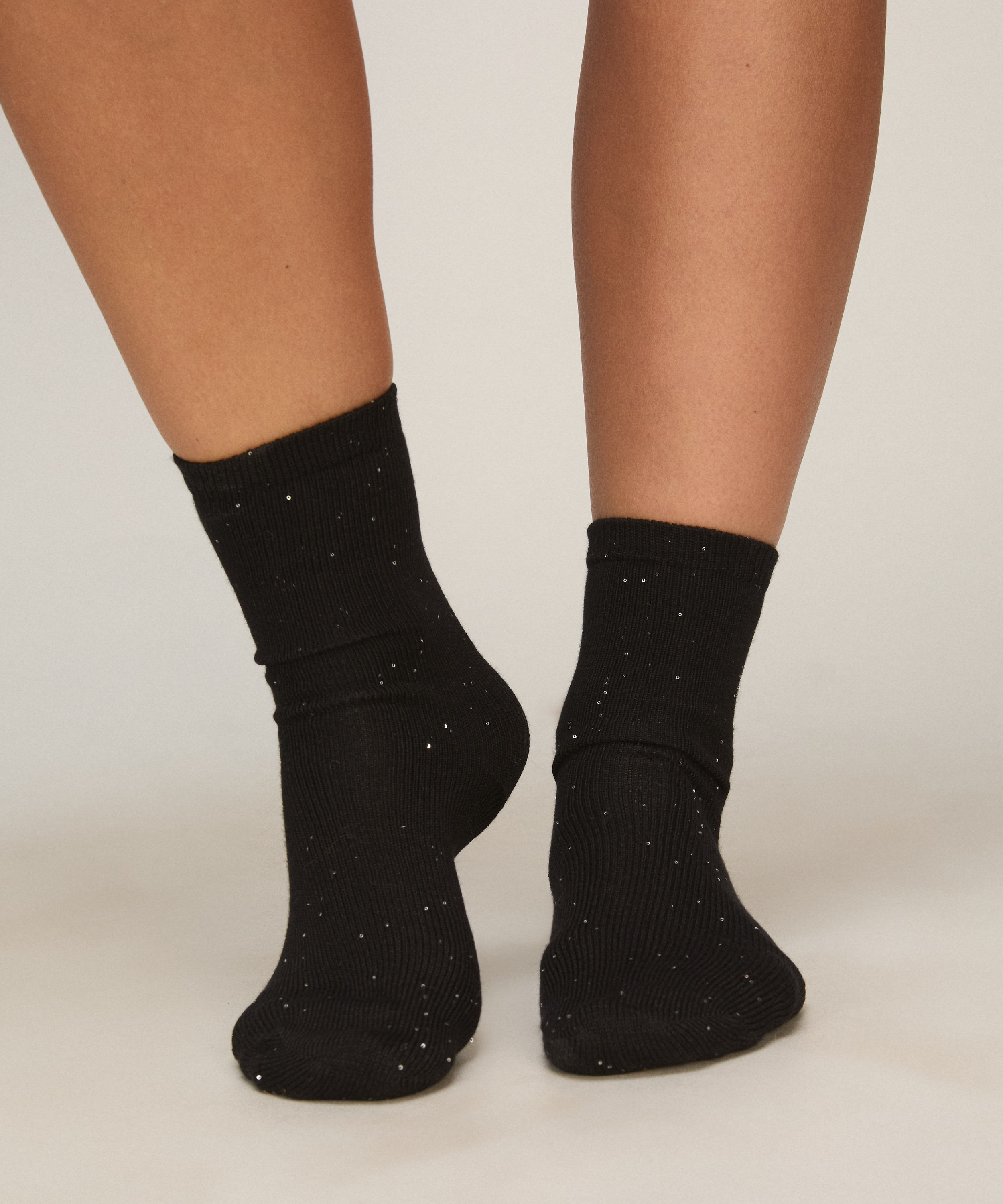 Socks Sequin Crew, Black, main