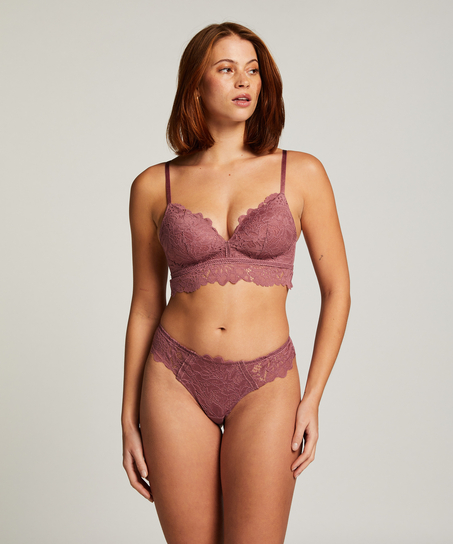 Shiloh Padded Longline Non-Underwired Bra, Purple