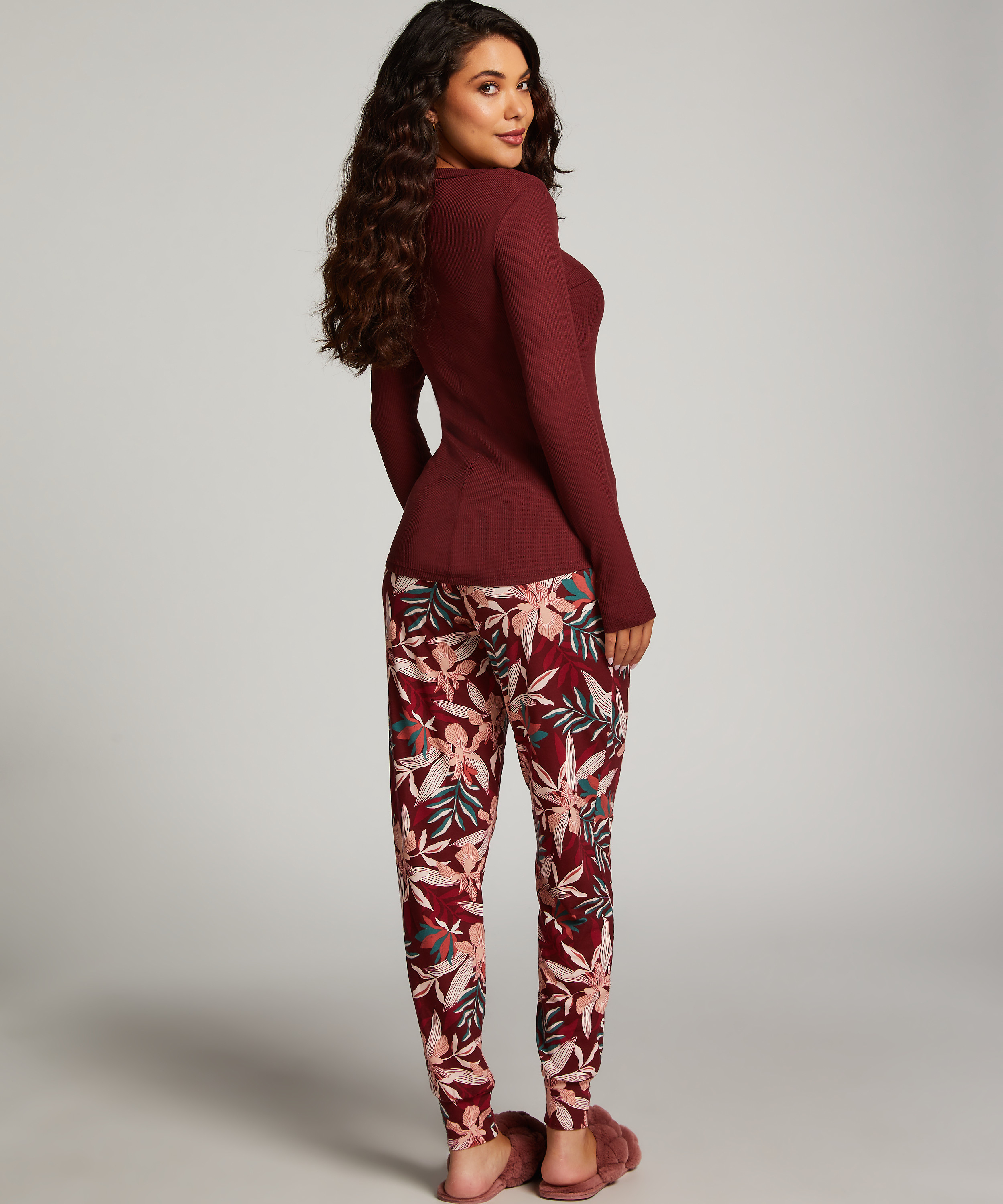 Jersey Pyjama Pants, Brown, main
