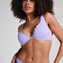 Scallop non-padded underwired bikini top, Purple