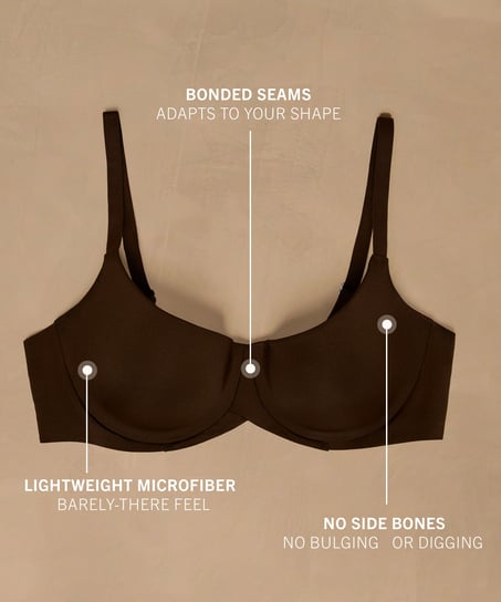 Smooth Padded Underwired Bra, Brown