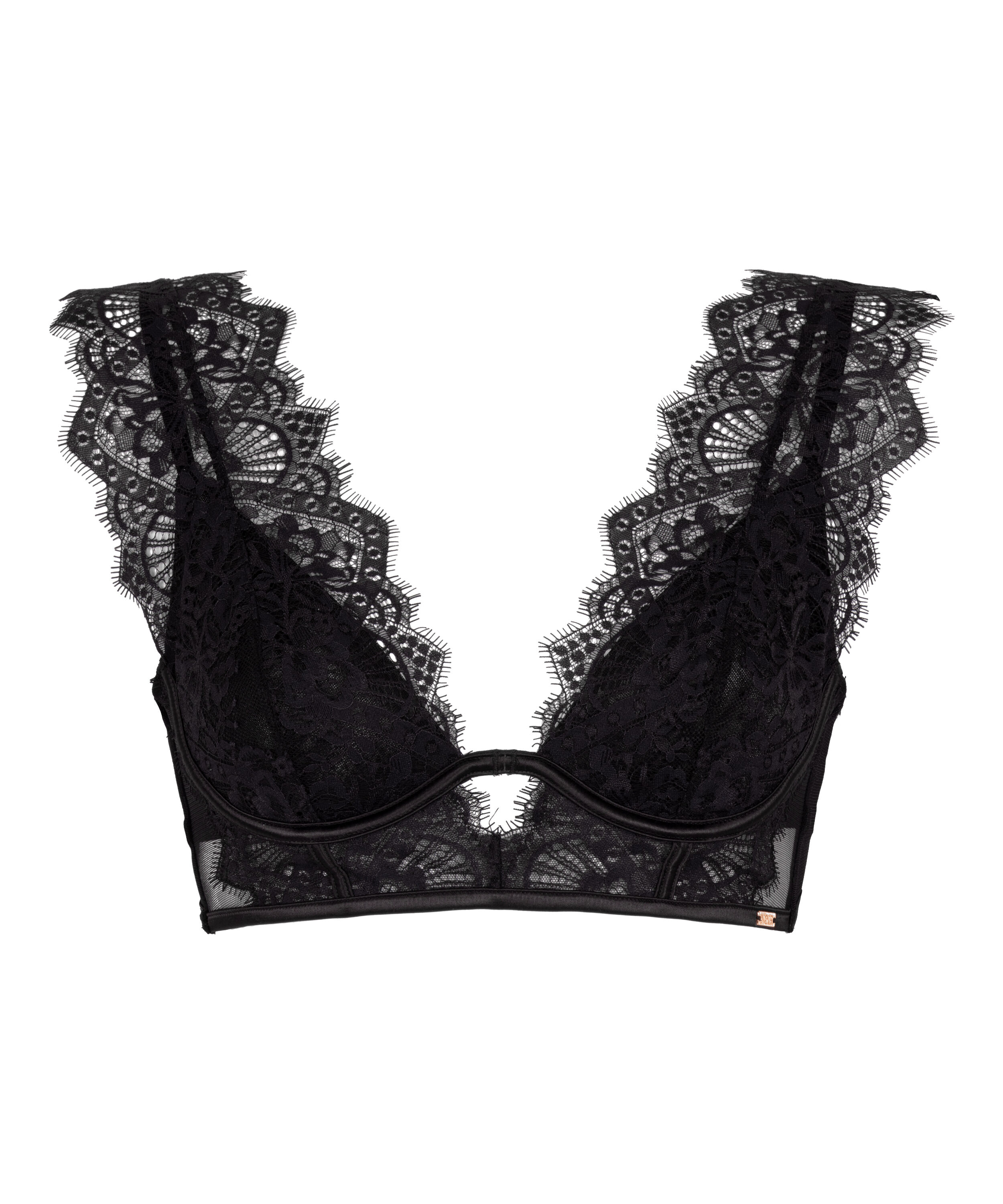 Zoe Non-Padded Underwired Longline Bra, Black