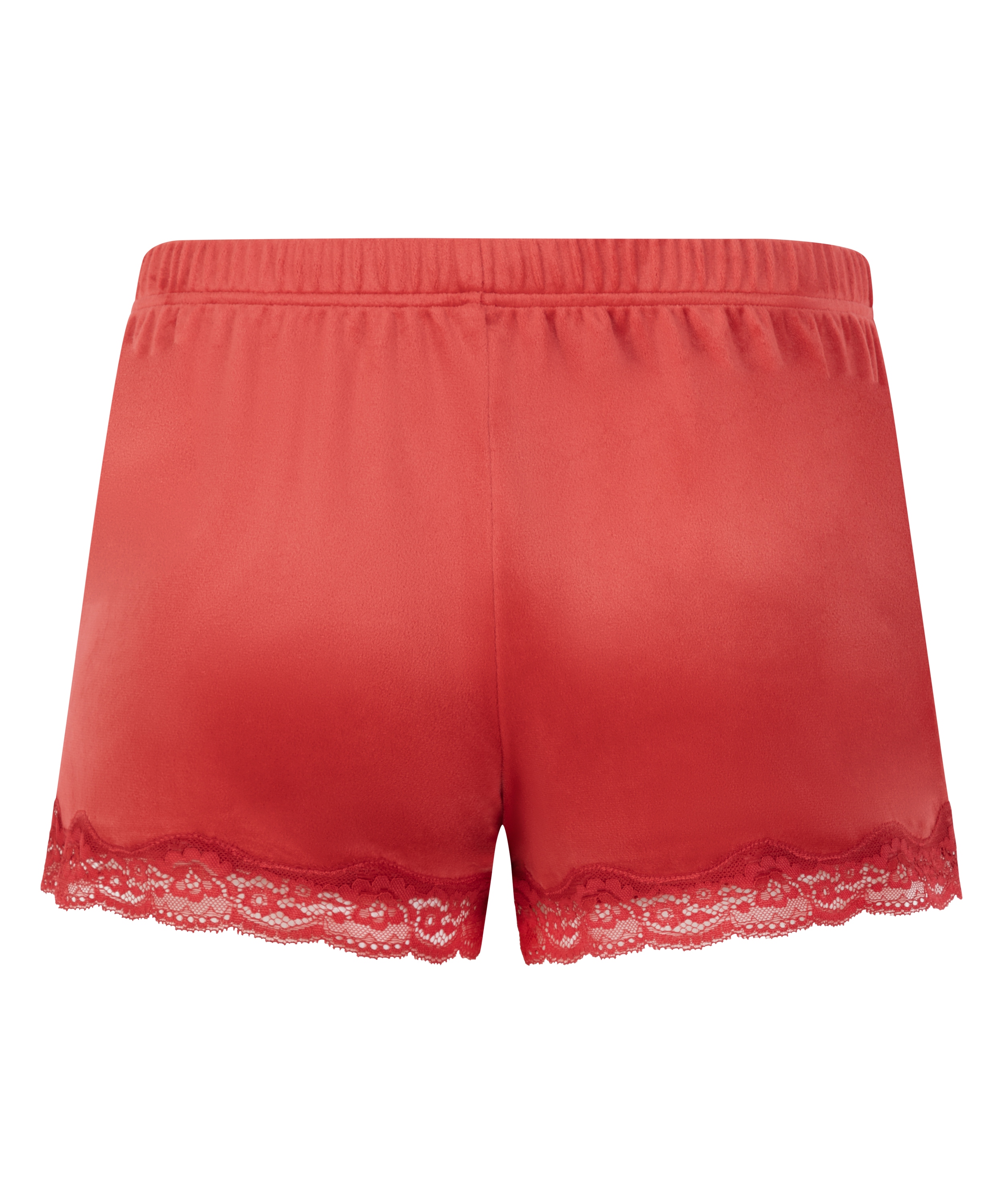 Velvet lace shorts, Red, main