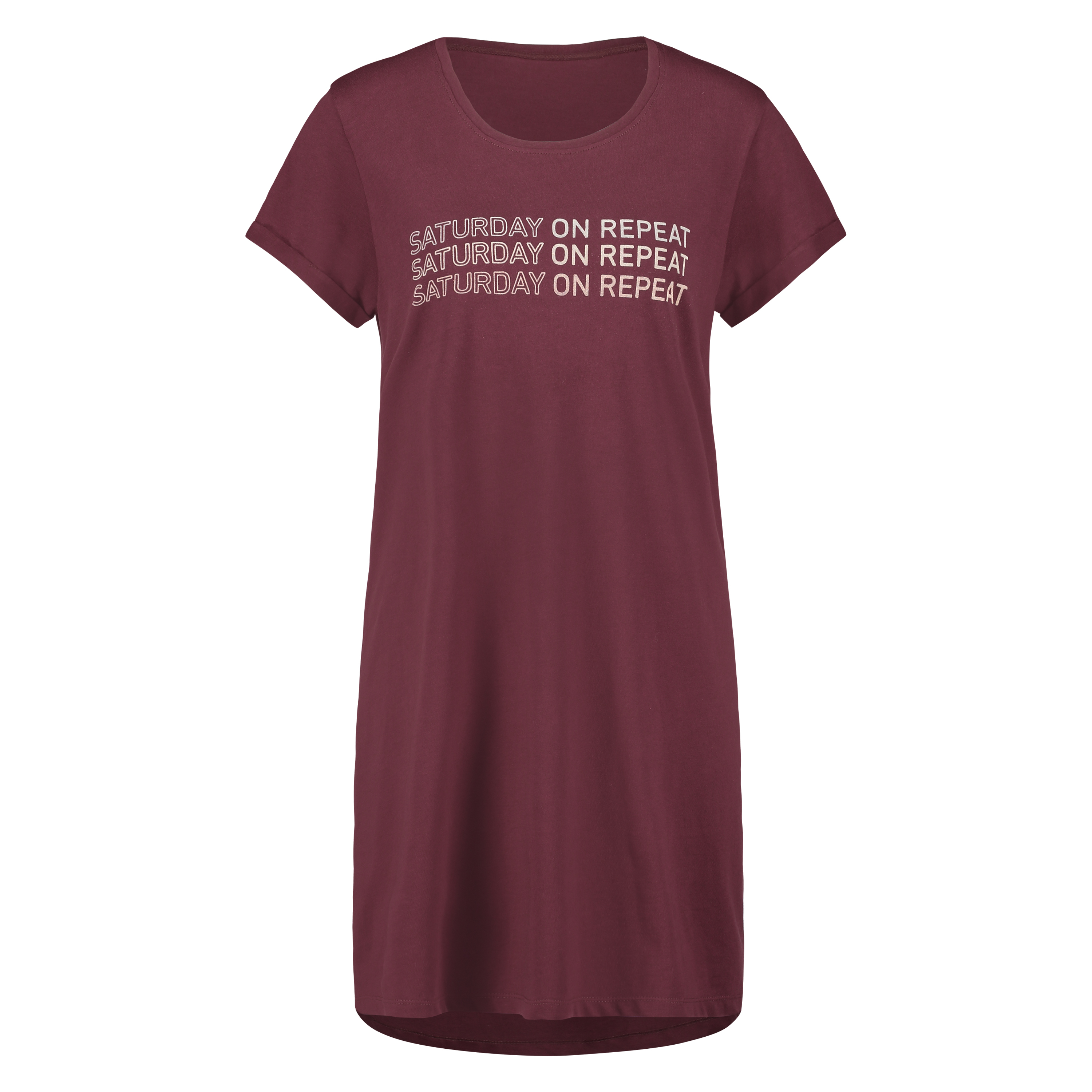 Round Neck Nightshirt, Red, main