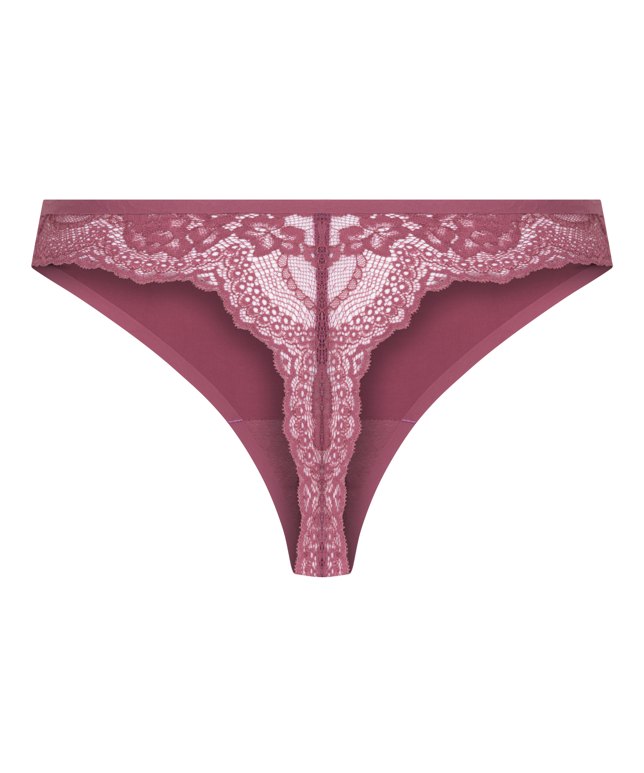 Lace Back Invisible Thong, Purple, main