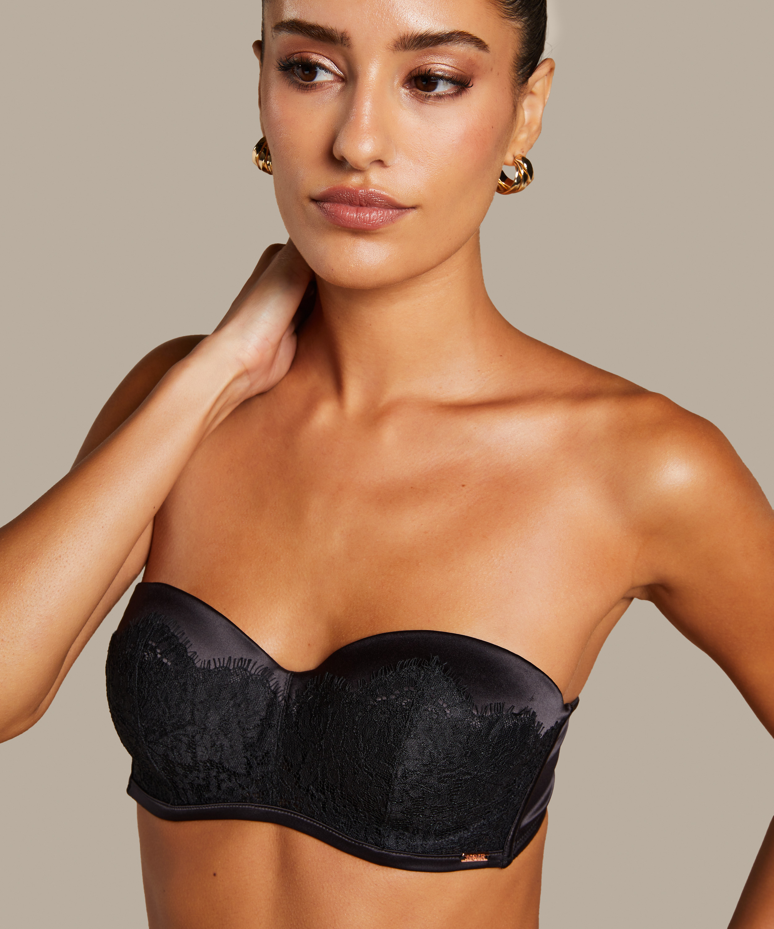 Chalice Padded Strapless Underwired Bra, Black, main