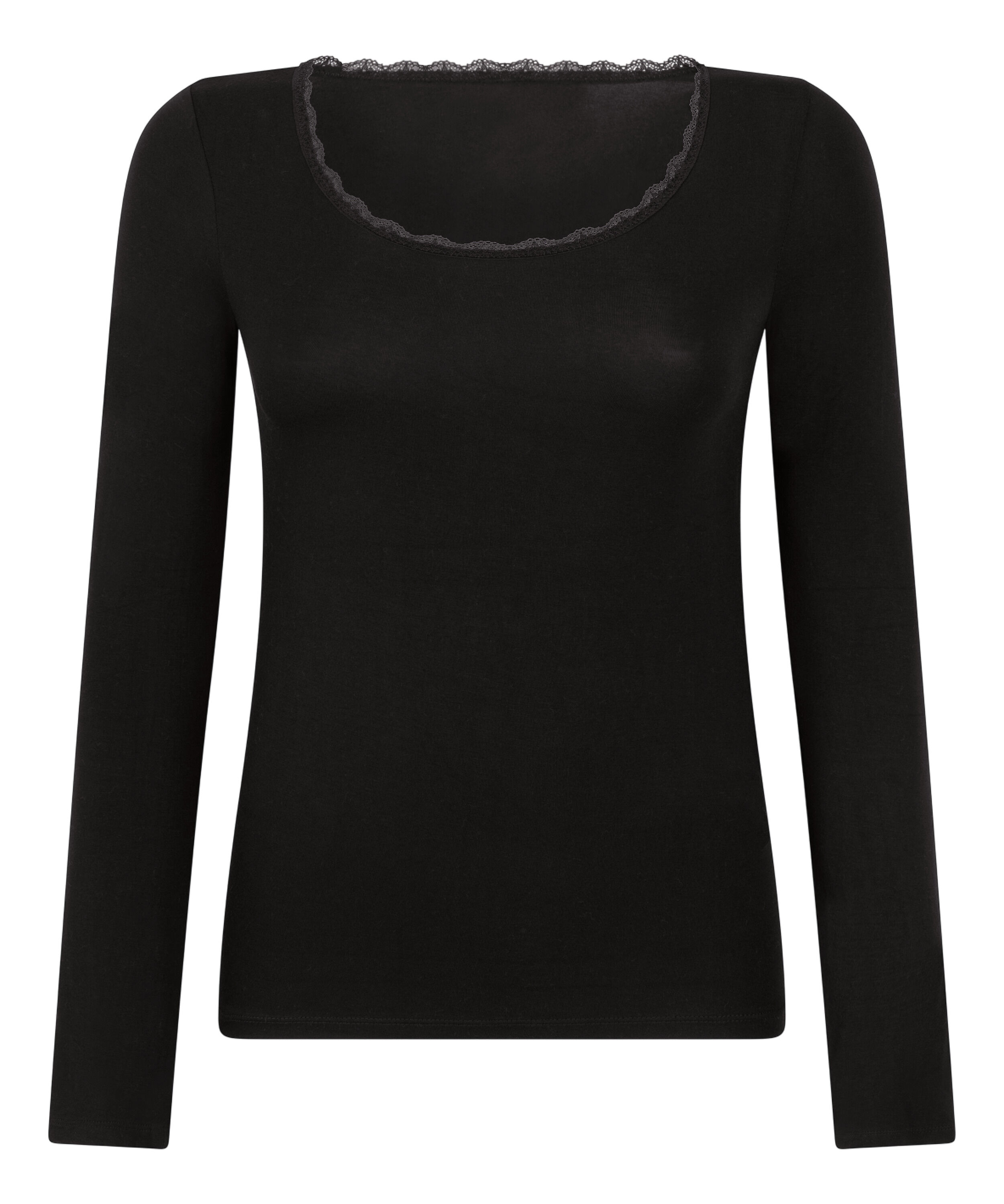 Longsleeved Jersey Pyjama Top, Black