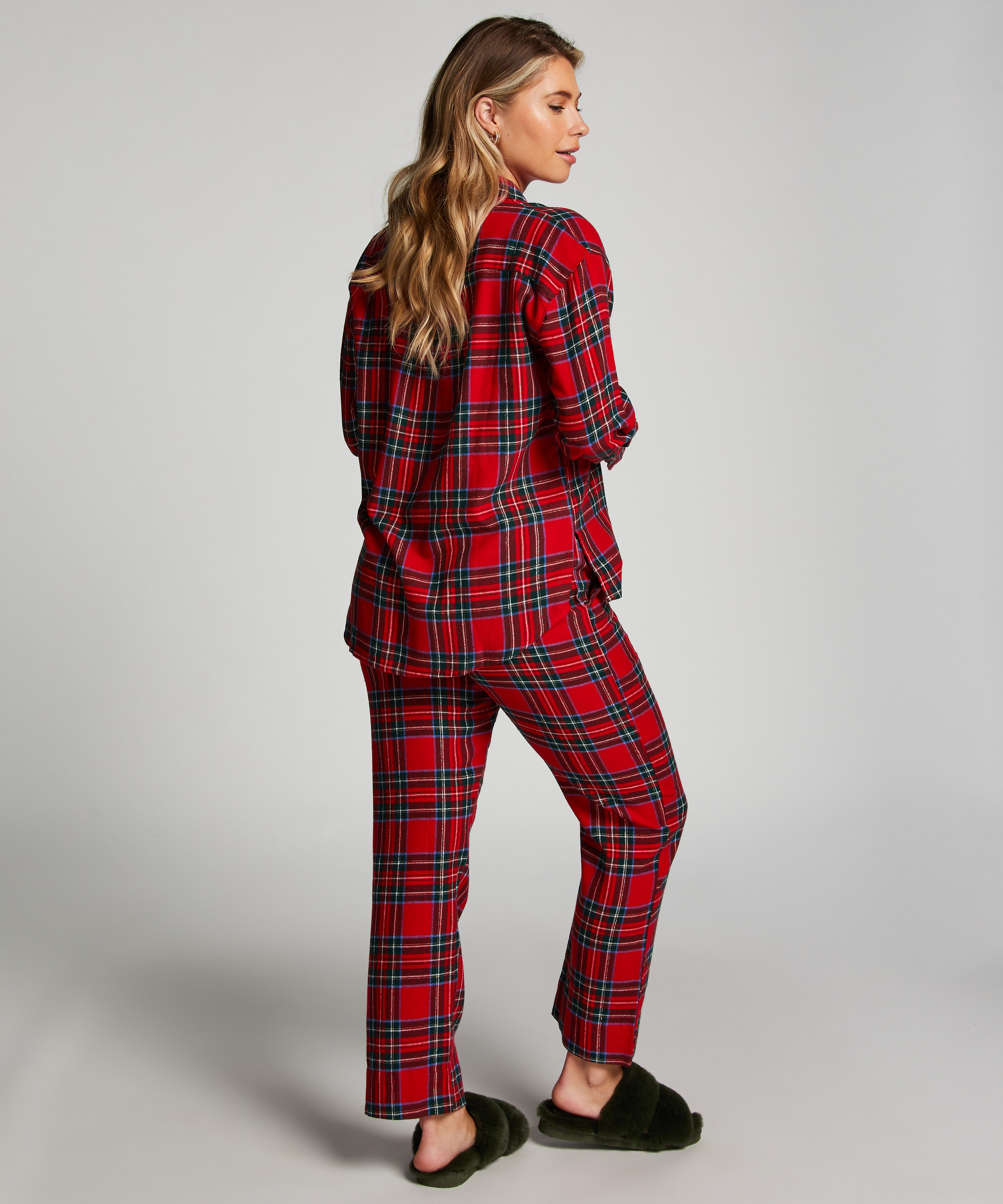 Flannel Pyjama Pants, Red, main