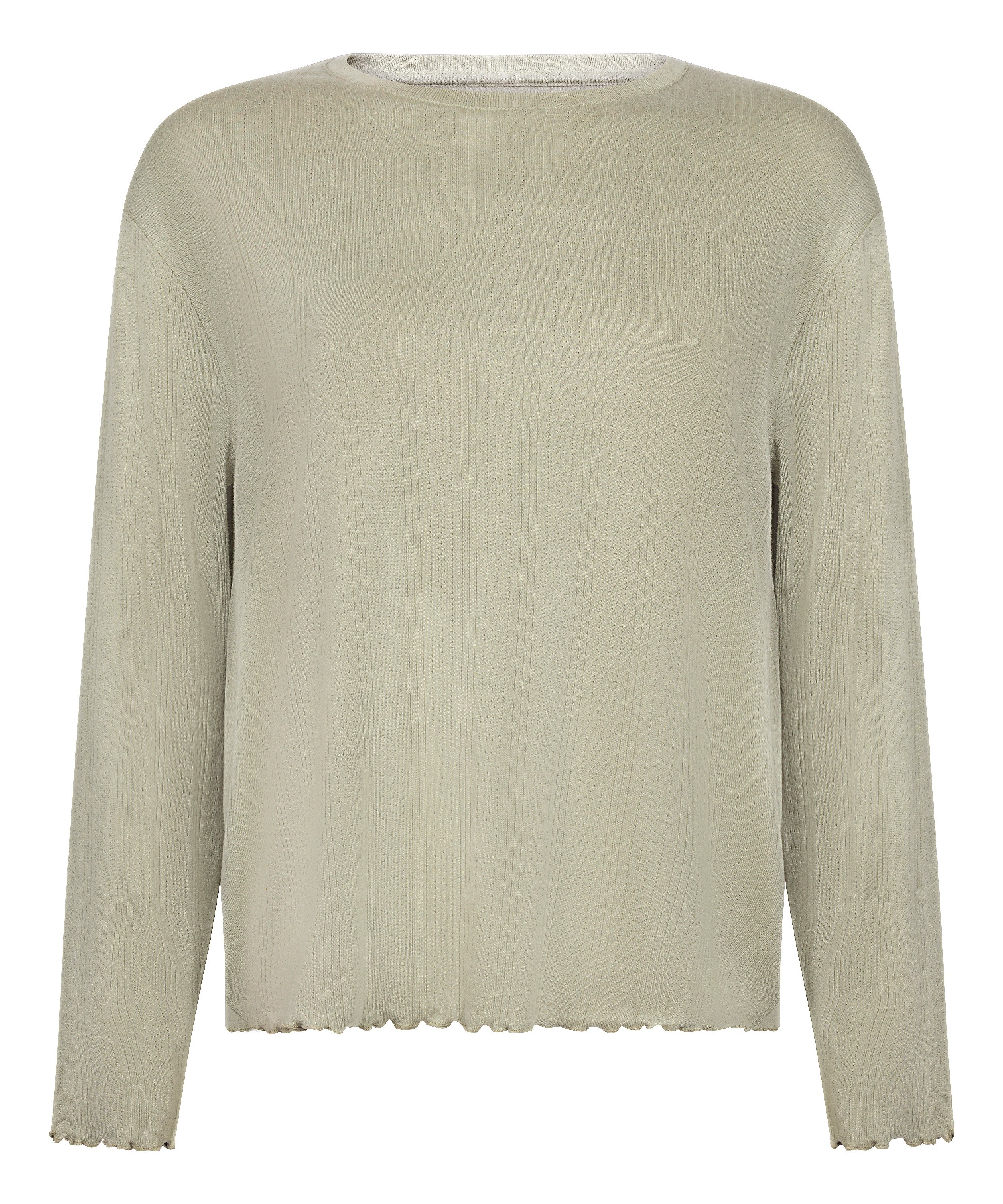 Pyjama Top Loose Pointelle, Green, main