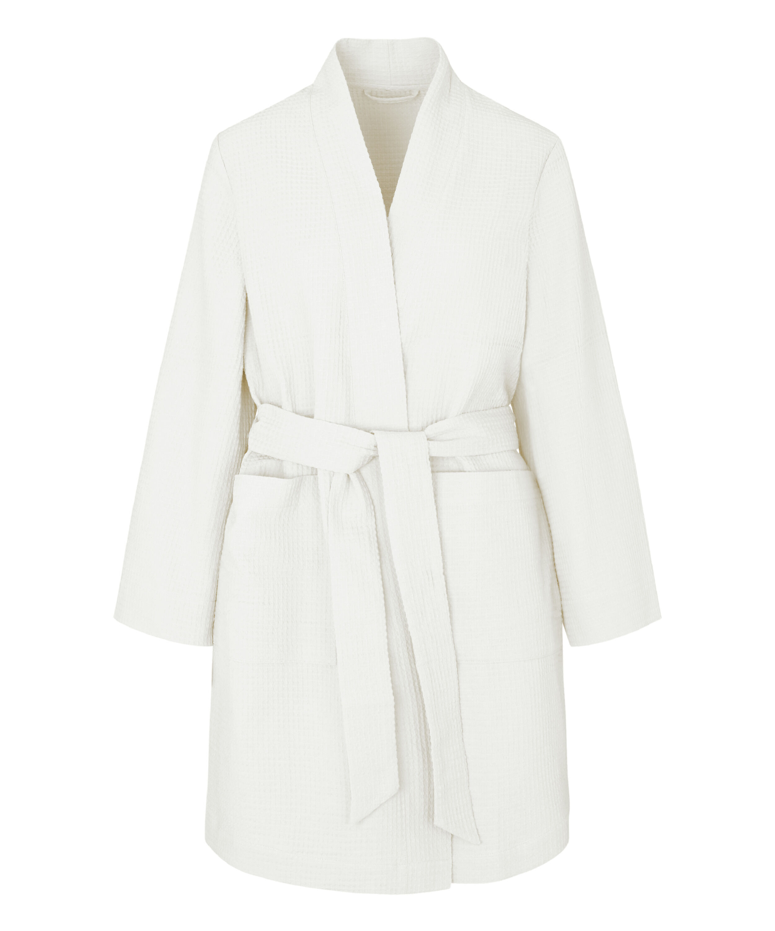 Waffle Bathrobe, White