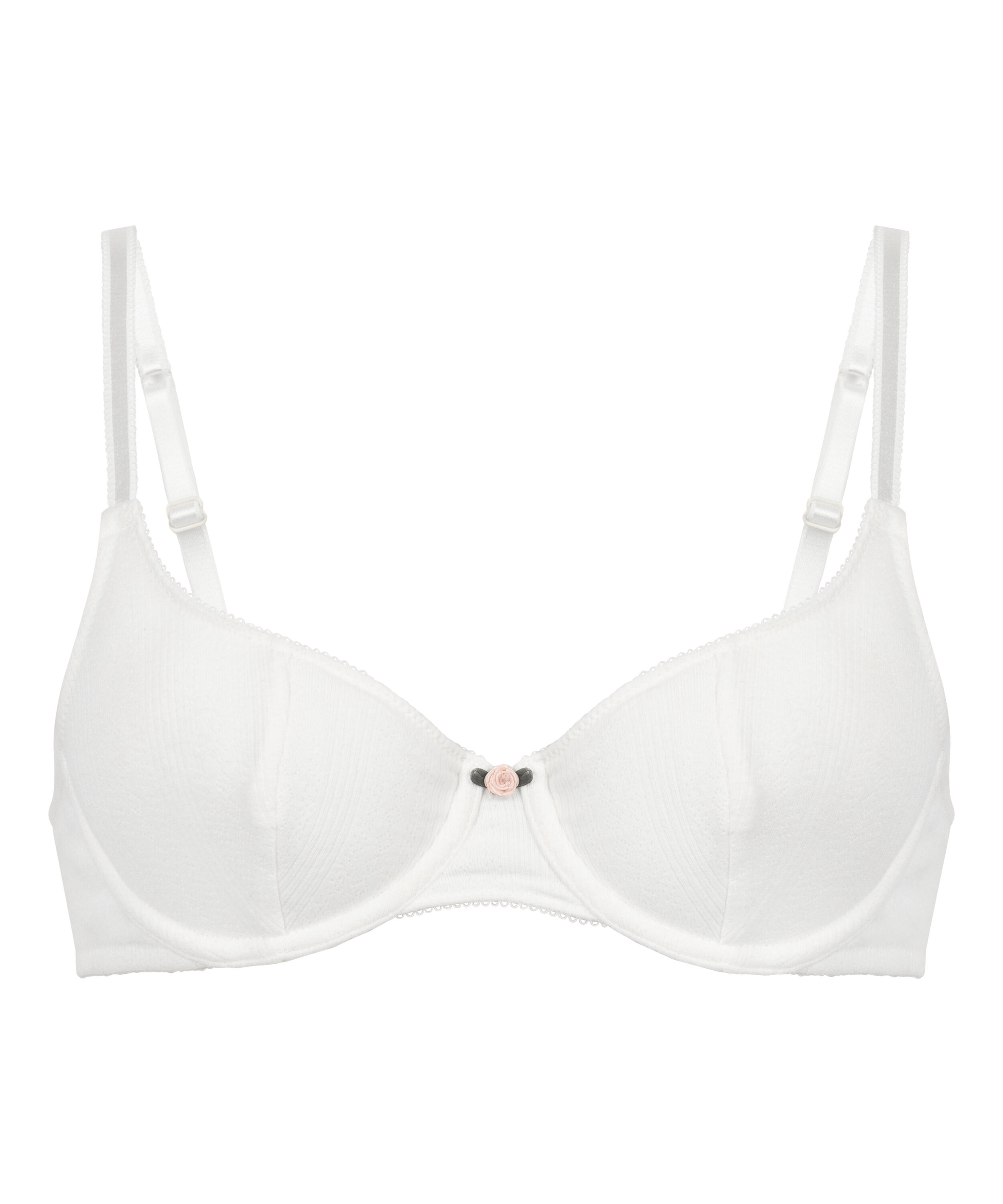 Pointelle Non-padded Underwired Bra, White
