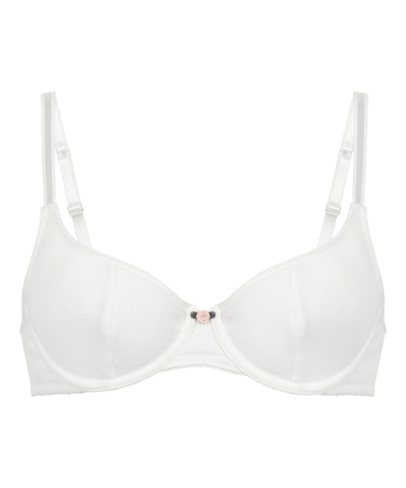 Pointelle Non-padded Underwired Bra, White
