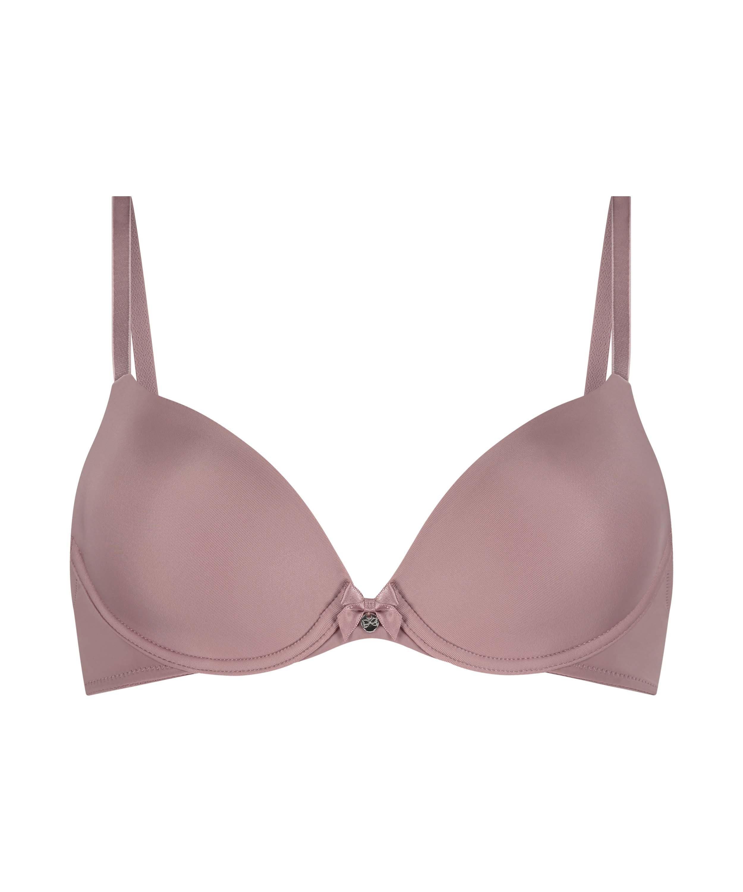 Plunge Padded Underwired Bra, Pink, main
