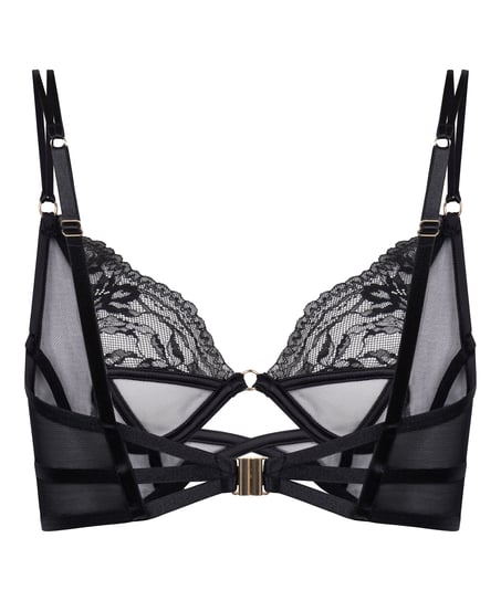 Amel Non-Padded Underwired Longline Bra, Black