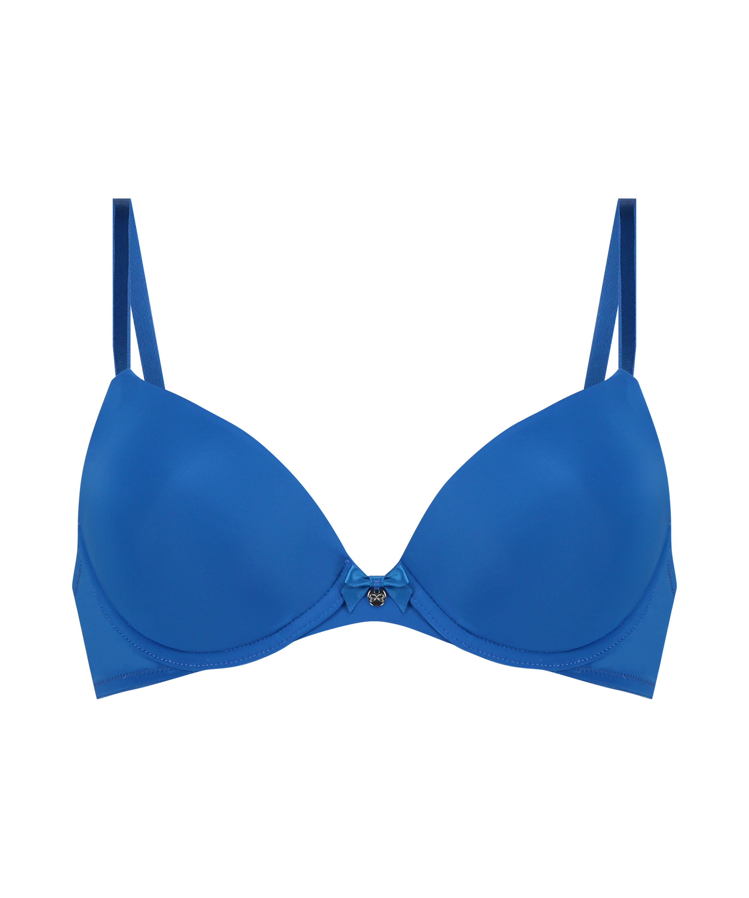 Plunge Padded Underwired Bra, Blue, main
