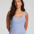 Ribbed Lace Singlet, Blue