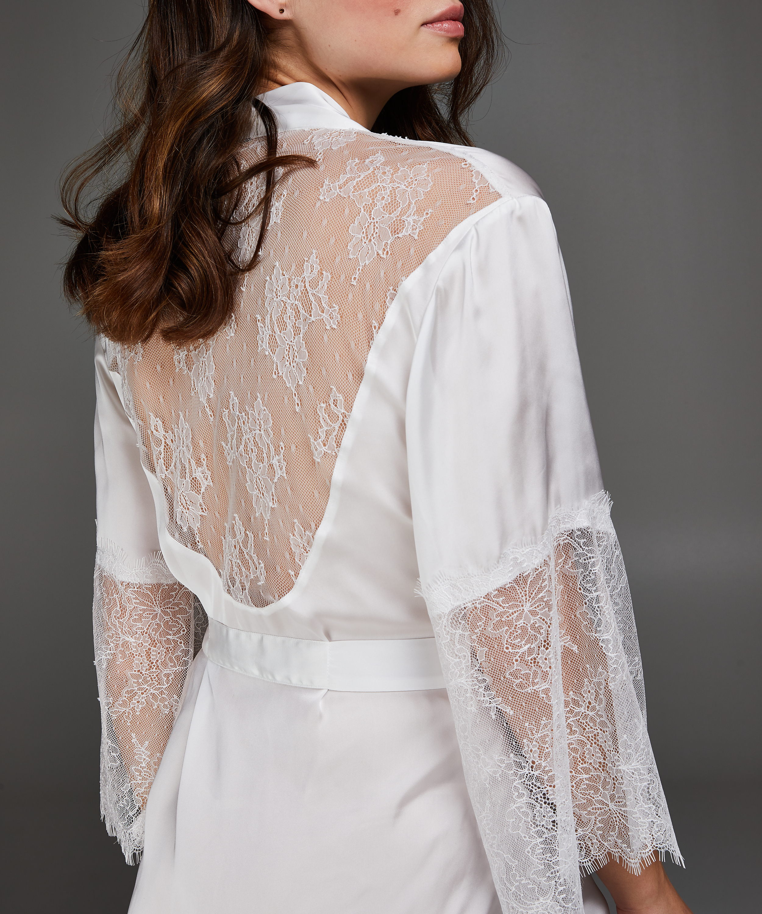 Kimono Satin Lily, White, main