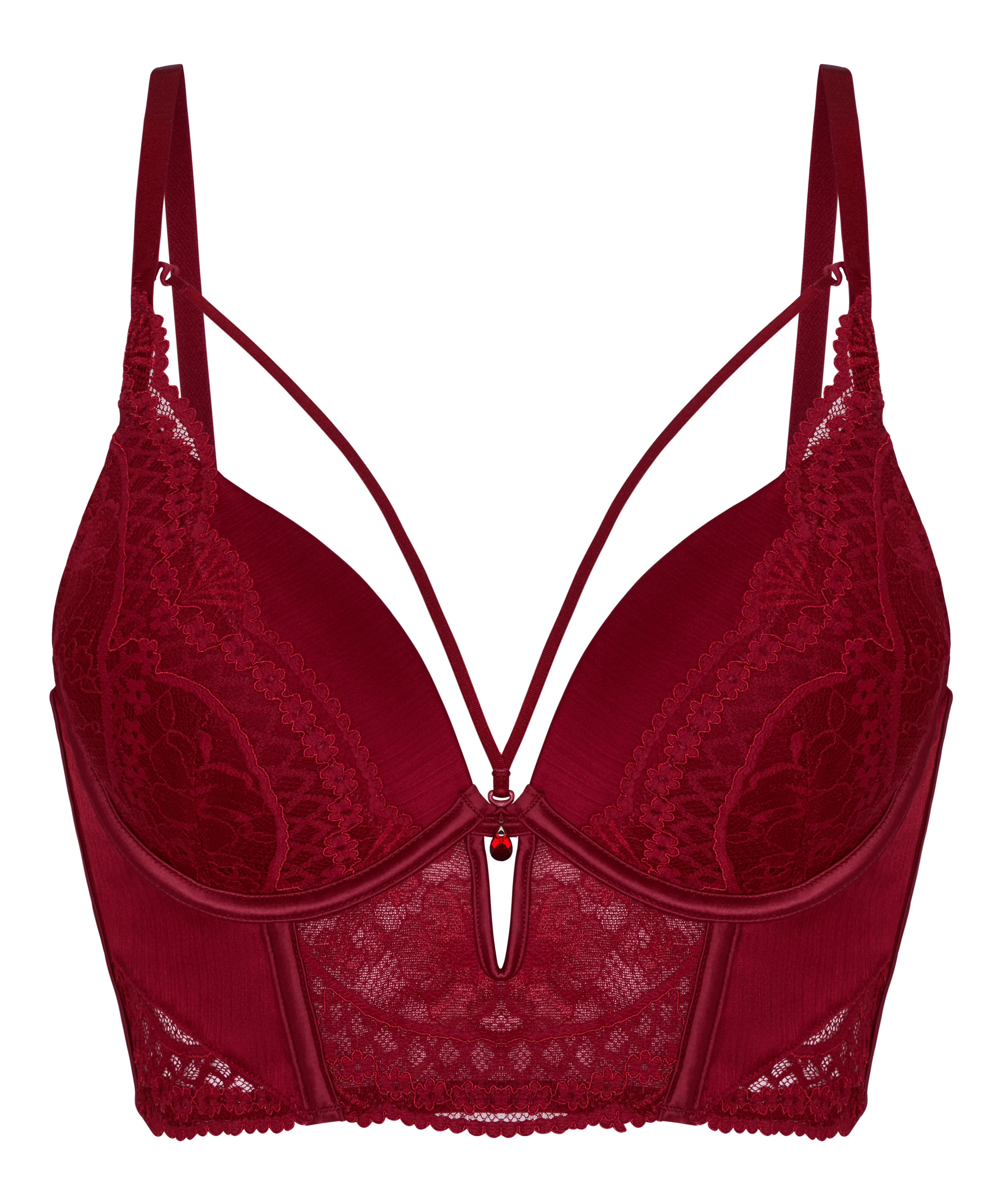 Push-Up Longline Bra Tosca, Red, main