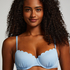 Scallop Padded Underwired Bikini Top, Blue