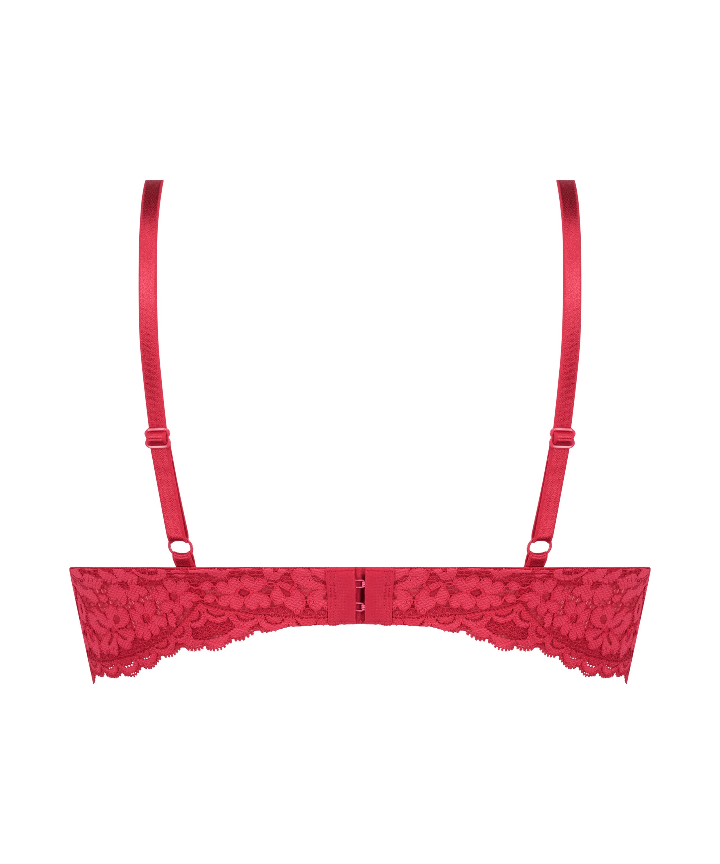 Rose Padded Underwired Bra, Red, main