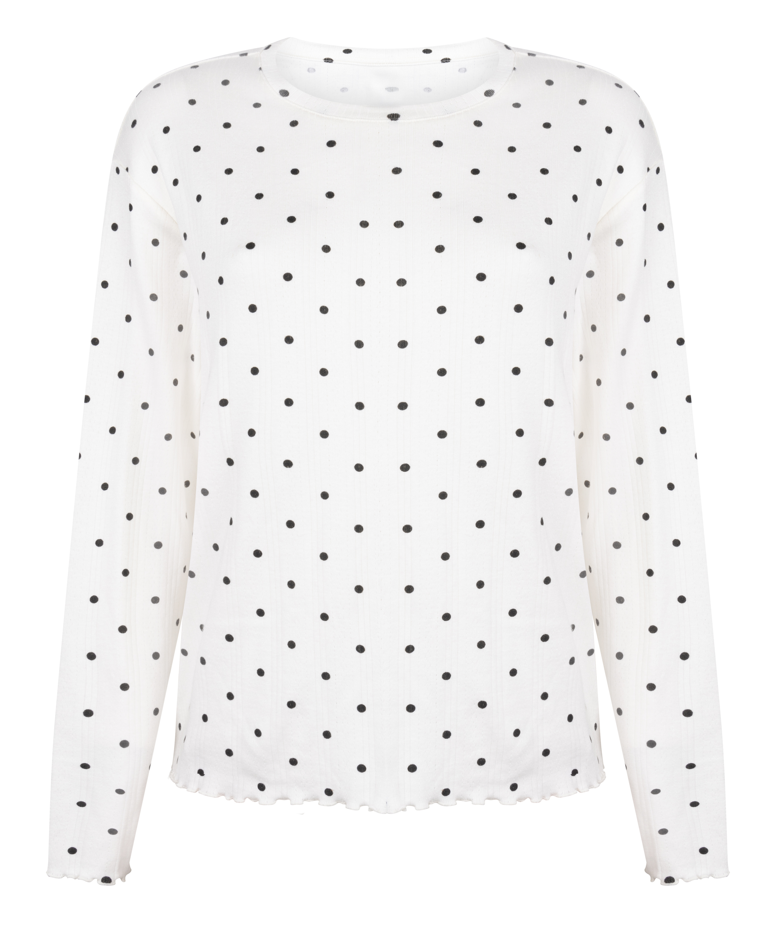 Pyjama Top Loose Pointelle, White, main