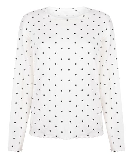 Pyjama Top Loose Pointelle, White