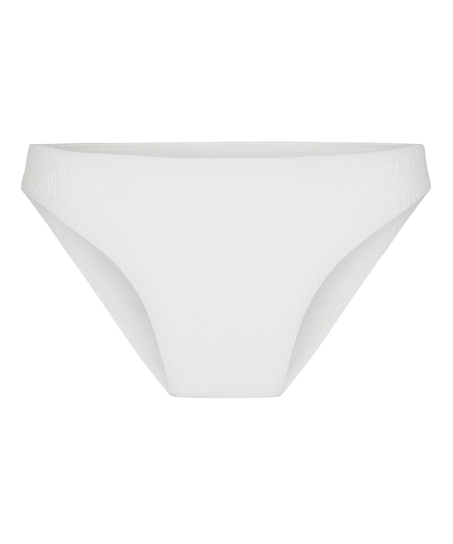 Highleg Bikini Bottom Crinkle, White