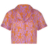 Satin Short-Sleeved Jacket, Purple
