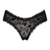 V-shaped Brazilian knickers mesh, Black