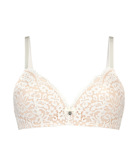 Rose Padded Non-Underwired Bra, White