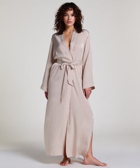 Satin Kimono, Beige