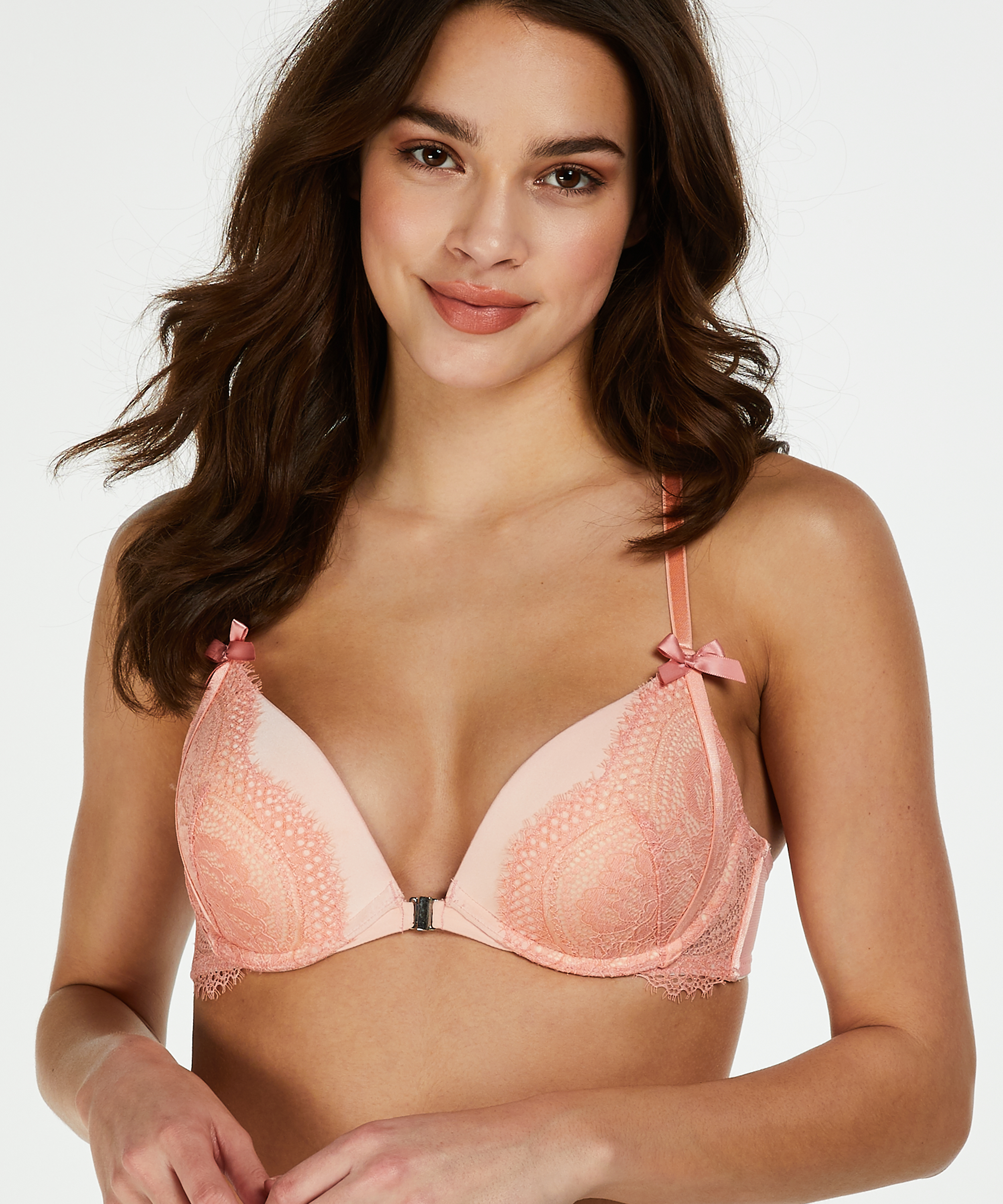 Paris Padded Push-up Underwired Bra, Pink, main