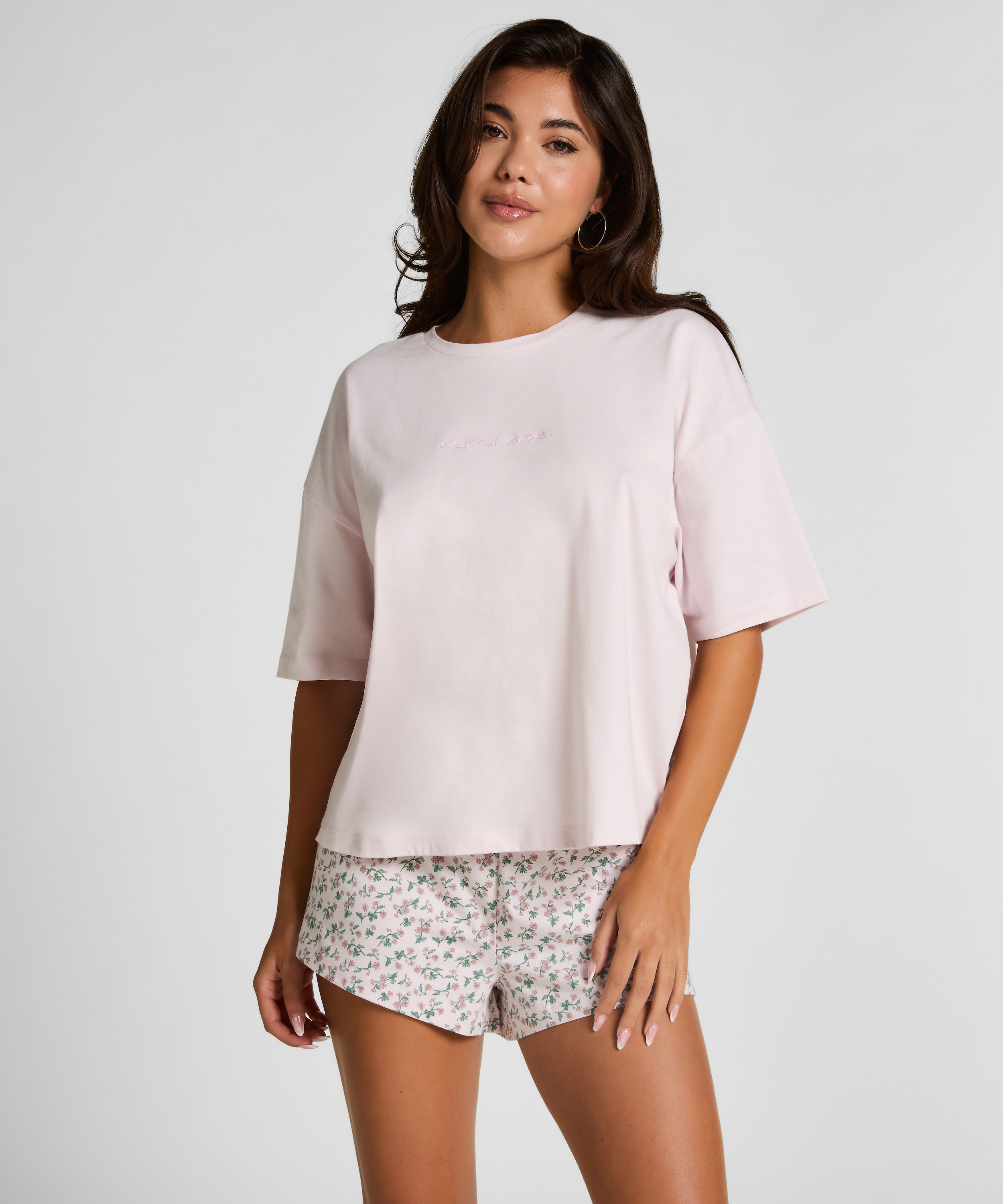 Pyjama Set Cotton Jersey Short, Purple, main