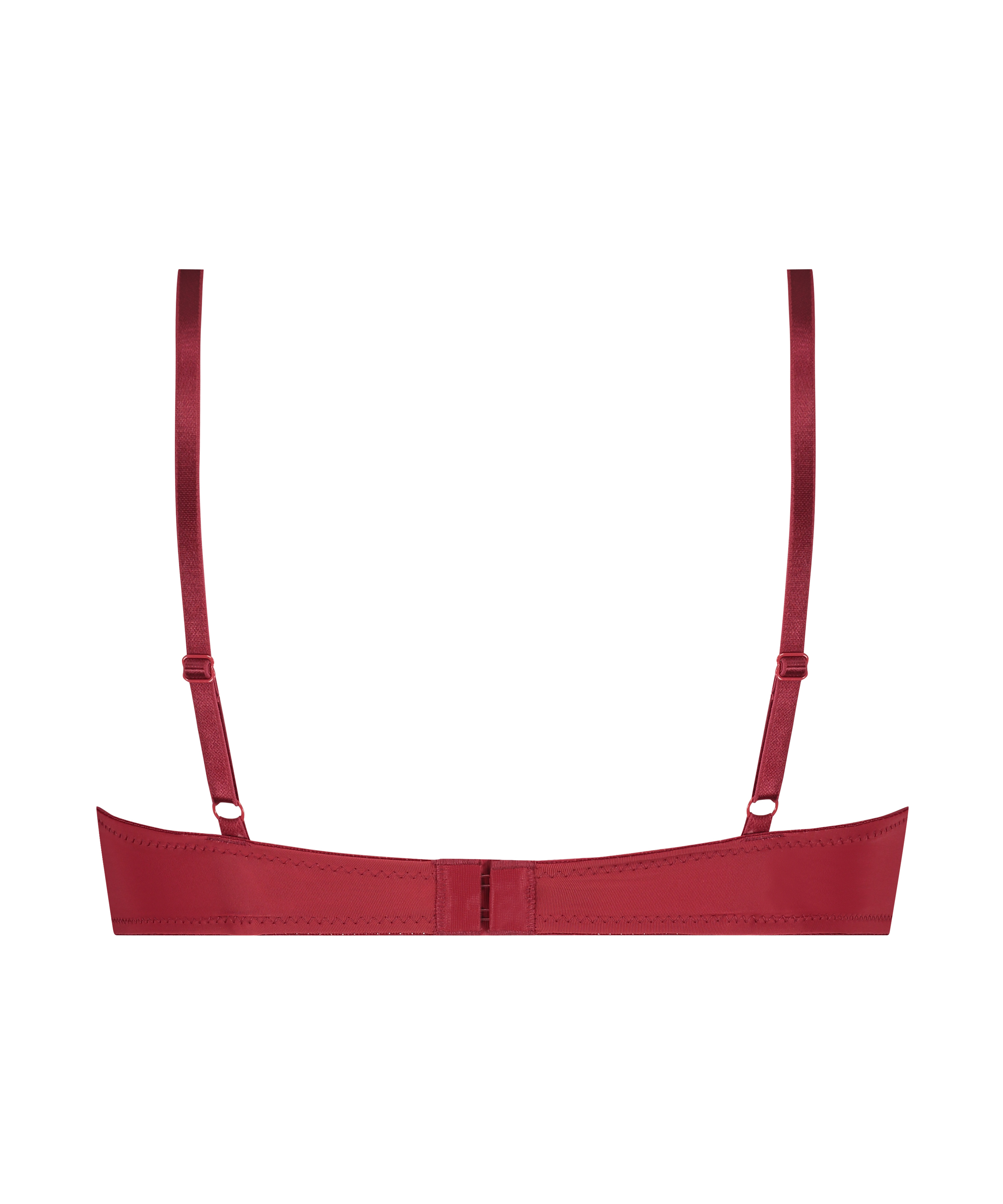 Plunge Padded Underwired Bra, Red, main