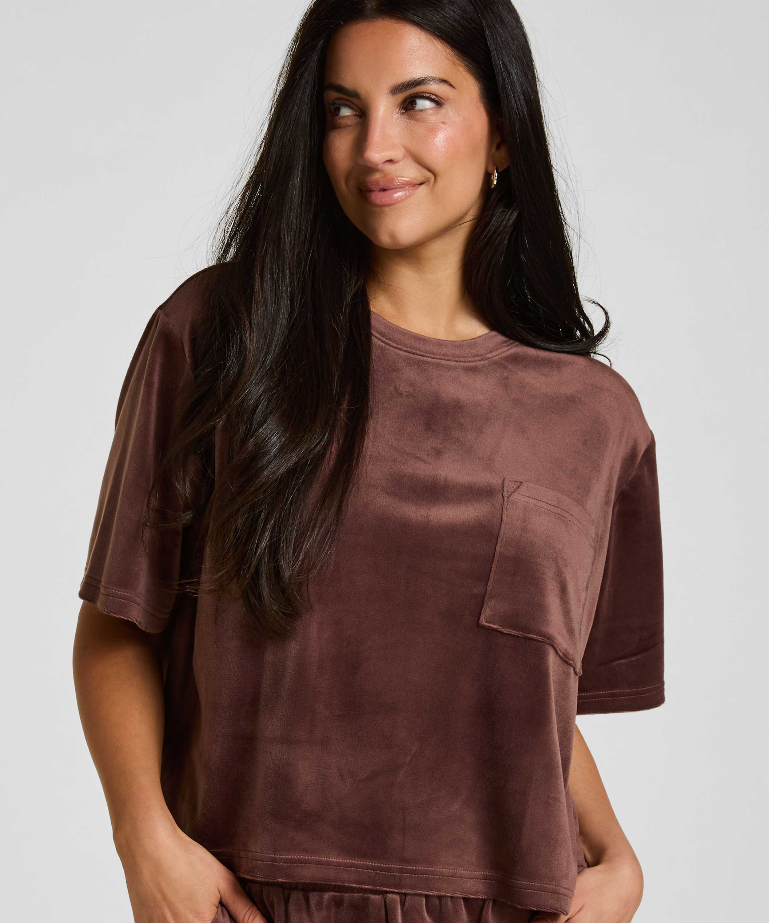 Top Velours Pocket, Green, main
