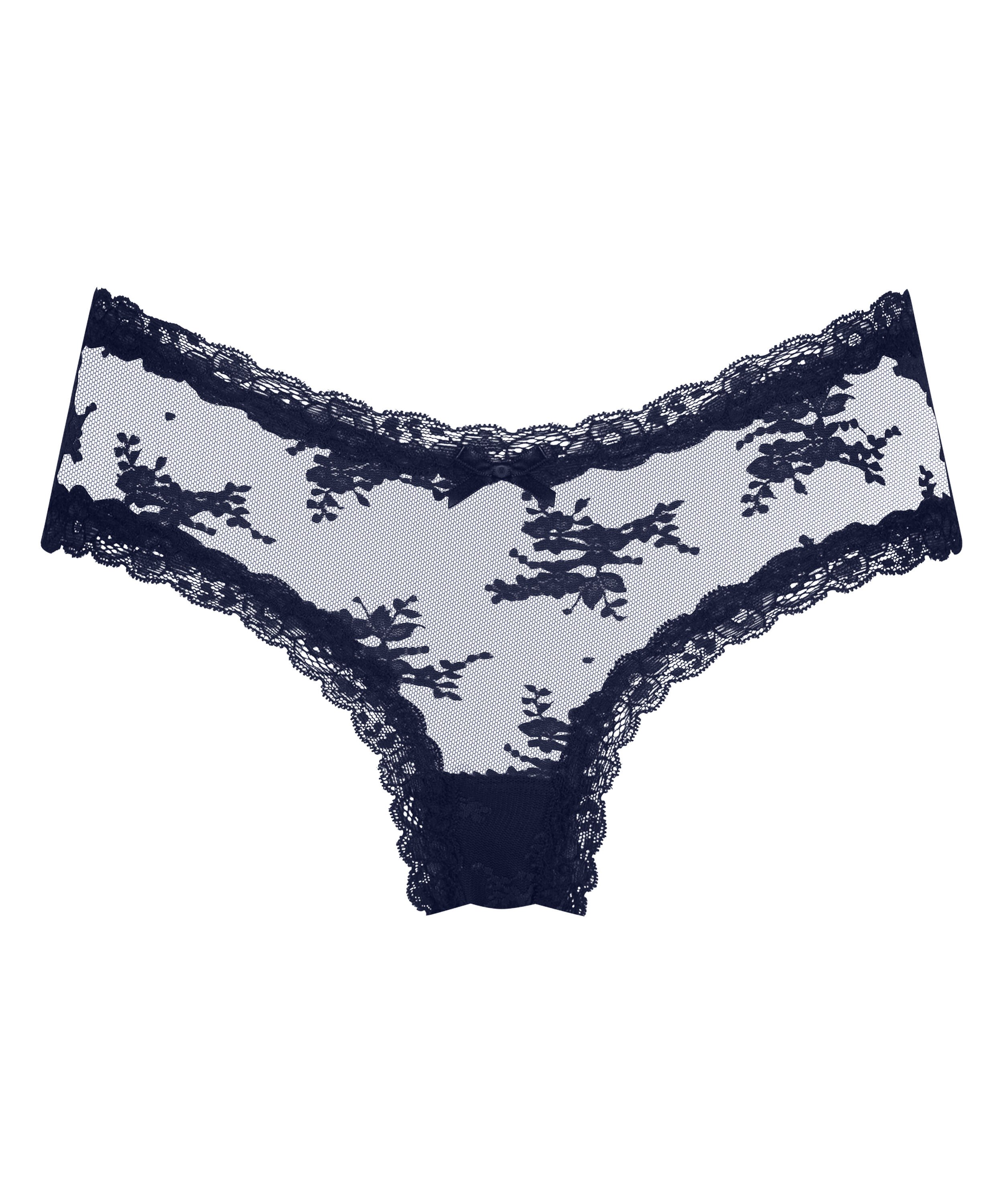 V-shaped Brazilian knickers mesh, Blue