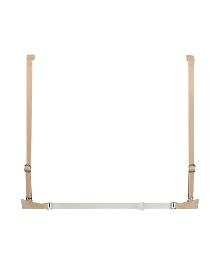 Transparent Back Multiway Padded Underwired Bra, Beige