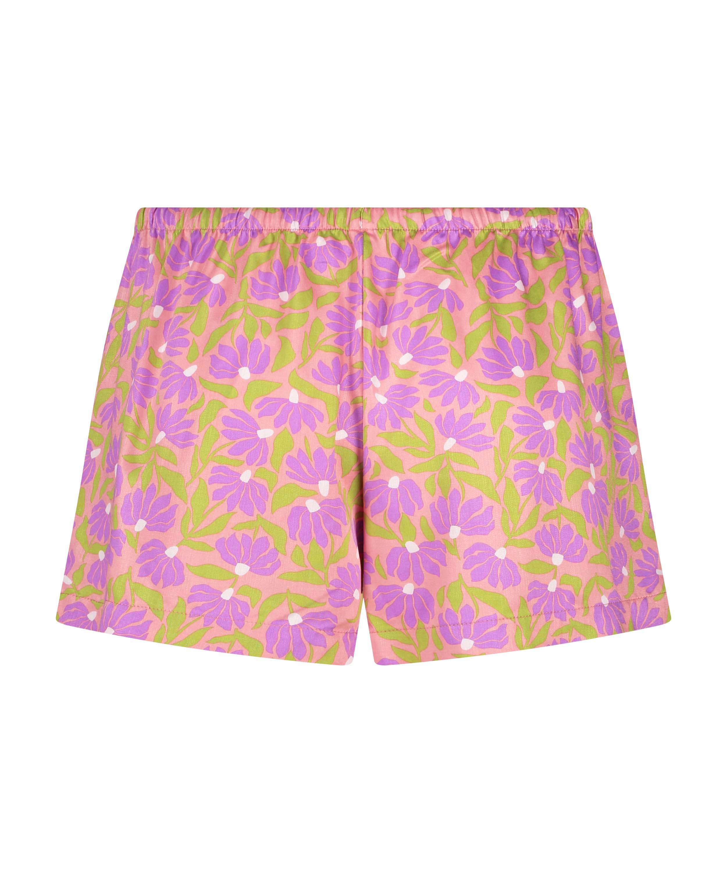 Satin pyjama shorts, Pink, main
