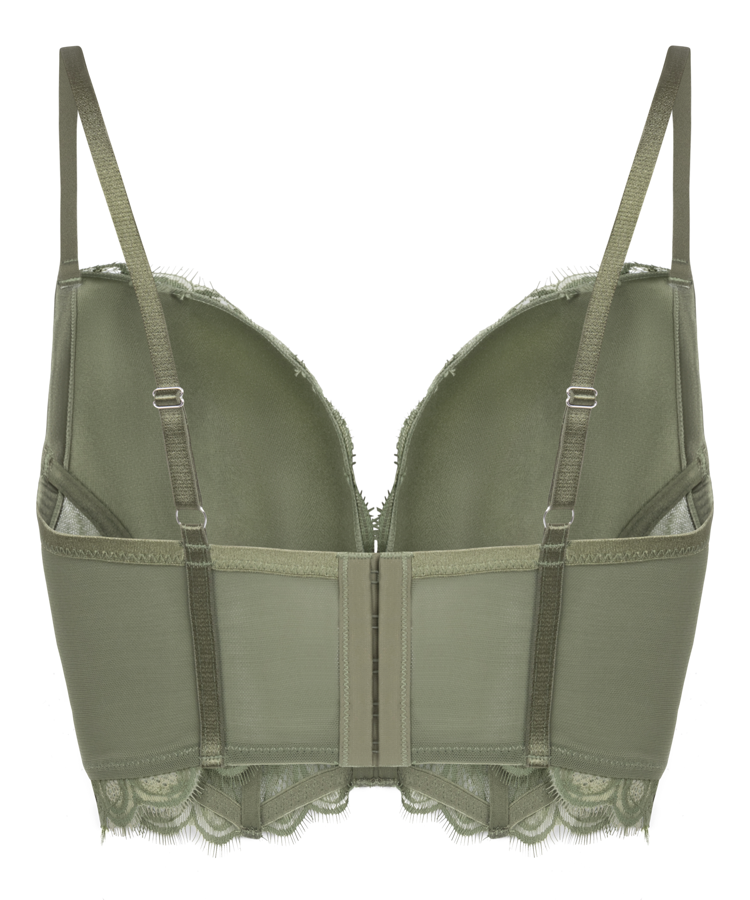 Prina Padded Underwired Longline Bra, Green, main