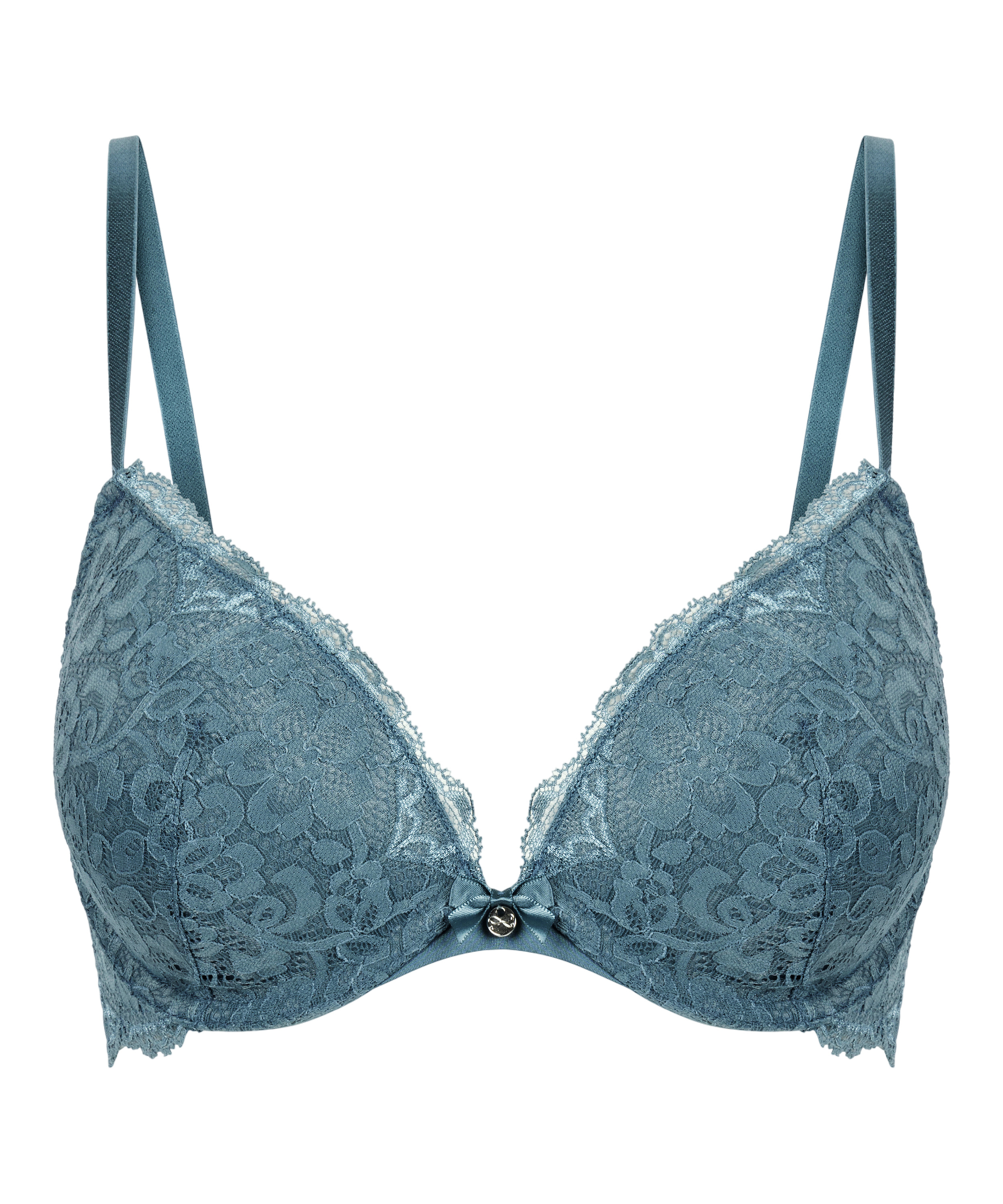 Marine Padded Push-Up Underwired Bra, Blue, main