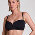 Neoprene Bandeau Bikini Top, Black