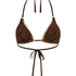 Triangle Crochet Bikini Top, Brown