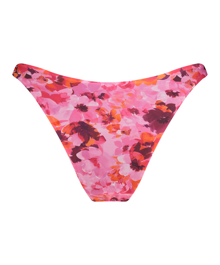 Floral High-Leg Bikini Bottoms, Pink