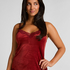Velours Lace Cami Top, Red