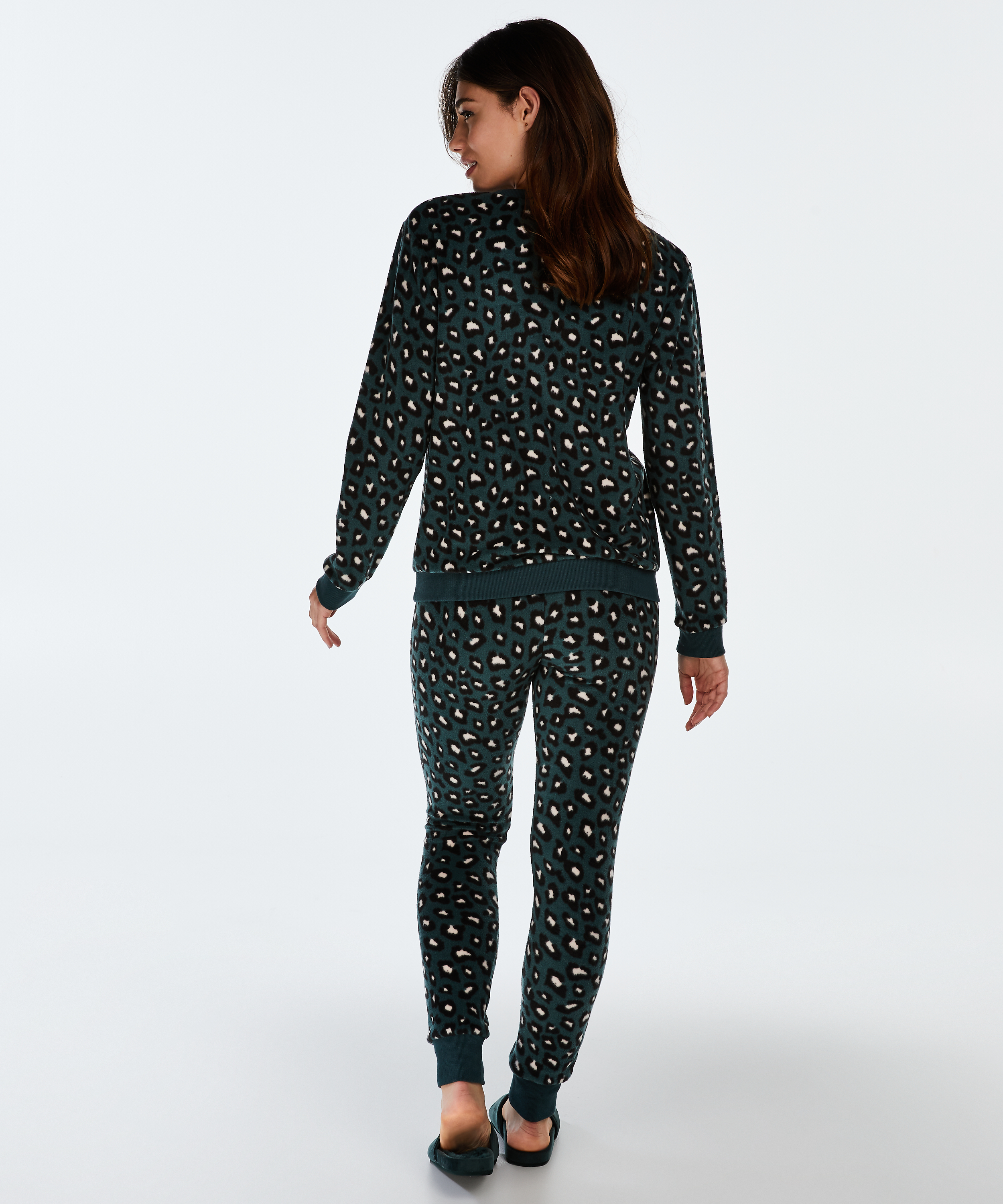 Long-Sleeved Fleece Top, Green, main