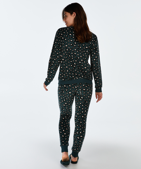 Long-Sleeved Fleece Top, Green