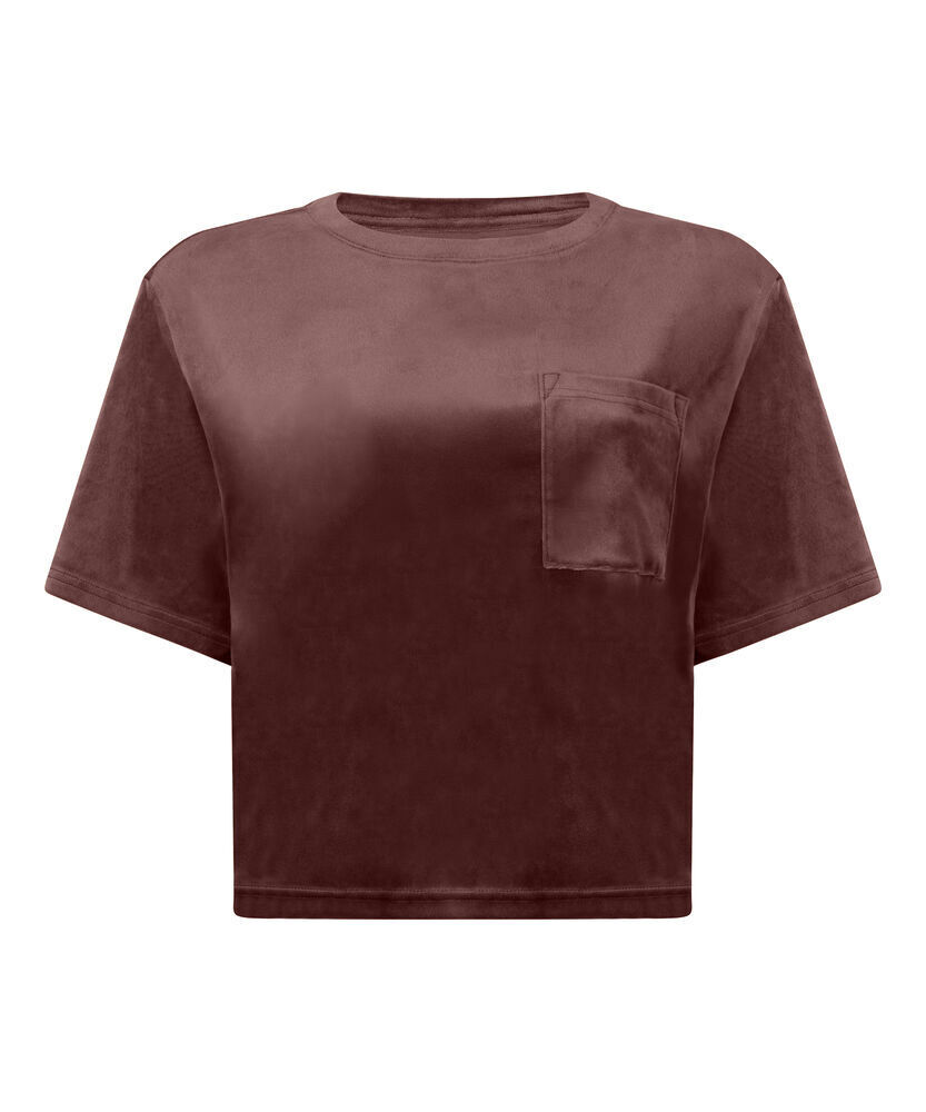 Top Velours Pocket, Brown